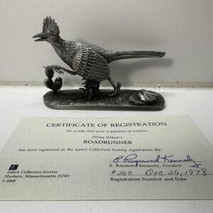Lance Pewter Henry Wilson’s Roadrunner figurine western desert with registration